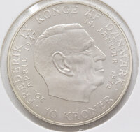 Dänemark 10 Kroner 1972 - König Frederik /...