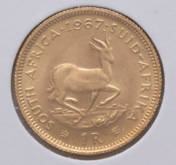 Südafrika 1 Rand 1967 - Riebeeck - Gold