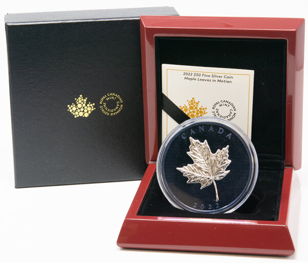 Kanada 50 Dollar 2022 - Maple in Motion - Blue Rhodium - 5 oz.*