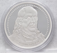 Silver Round - Benjamin Franklin - Founders of Liberty 1...