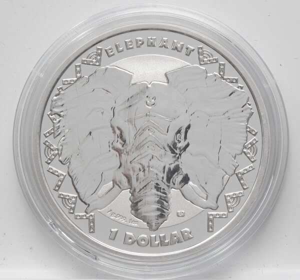 Sierra Leone 1 Dollar 2023  Big Five Serie #2 - Elefant - 1 Unze Silber BU