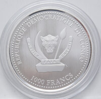Kongo 1.000 Francs 2022 - Schuhschnabel - Shoebill Stork #2 - 1 oz Silber*