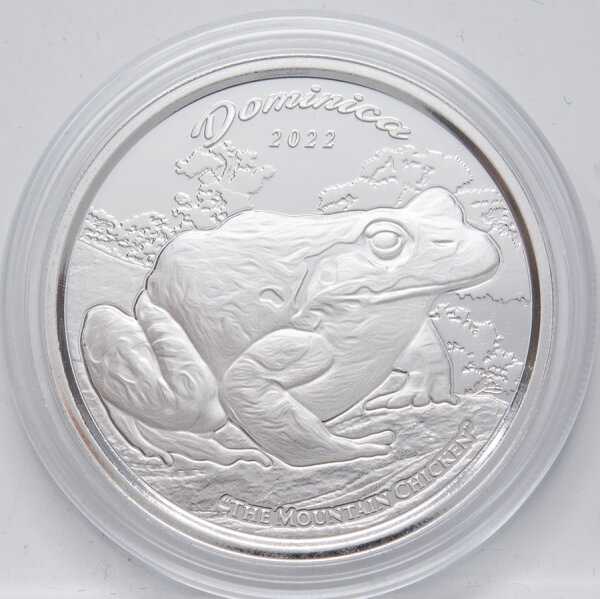 Dominica EC8 - Mountain Chicken - 2 Dollar 2022* 1 oz.
