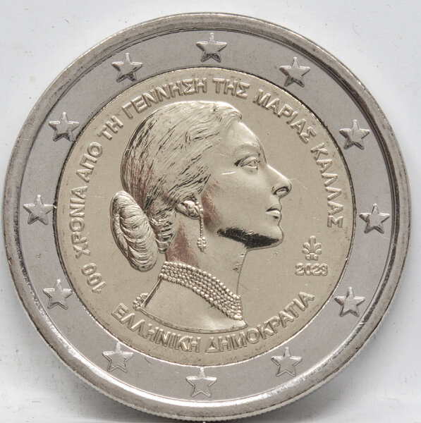 Griechenland 2 Euro 2023 - Maria Callas - unc.