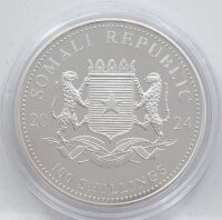 Somalia 100 Shilling 2024 - Elefant  - 1 Unze Silber