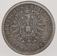 Deutsches Reich 5 Mark 1876 - Wilhelm I. - Preussen*