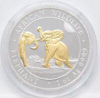 Somalia 100 Shilling 2024 - Elefant  - vergoldet