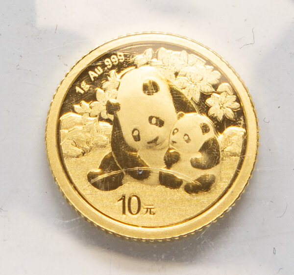 China 10 yuan 2024 - Panda - Gold 1 g. - in Originalfolie