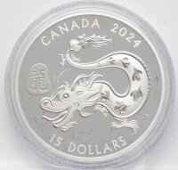 Kanada 15 Dollar 2024 - Lunar - Jahr des Drachen - rund*