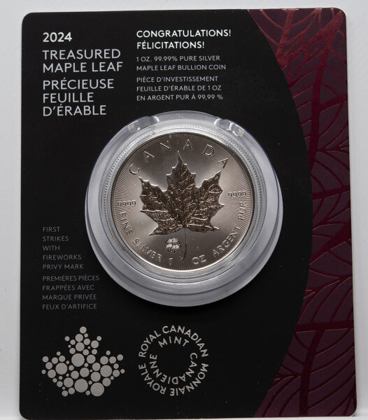 Kanada 5 Dollar 2024 - Treasured Maple Leaf - Gratulation - 1 oz. Silber