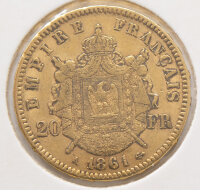 Frankreich 20 Francs 1861 - Napoleon III. - Gold