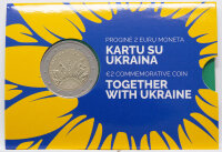 Litauen 2 Euro 2023 - Gemeinsam mit der Ukraine - BU Coincard