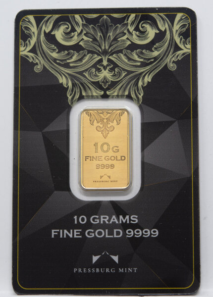 Pressburg Mint 10 Gramm Gold Barren im Blister