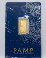 Pamp 5 Gramm Gold Barren im Blister