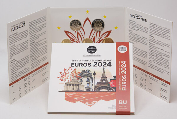 Frankreich KMS 2024  BU - mit neuen Motiven auf 10-50 Cent