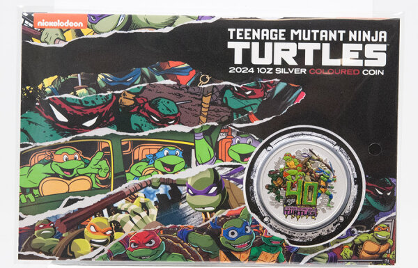 Tuvalu 1 Dollar 2024 - 40 Jahre Teenage Mutant Ninja Turtles - coloriert in Coincard*