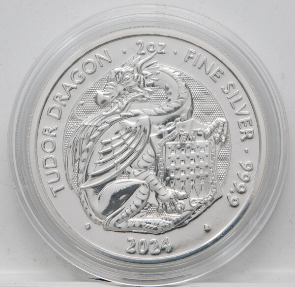 Großbritannien 5 Pfund 2024 - Tudor Beasts - Dragon - 2 oz*