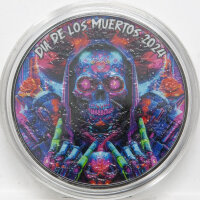 Mexiko Libertad 2023 - Dia de los Muertes - Cyberpunk - 1 oz. Silber - coloriert