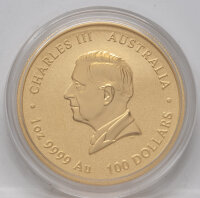 Australien 100 Dollar 2025 - Jahr der Schlange - 1 Unze Gold