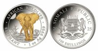 Somalia 100 Shilling 2025 - Elefant  - vergoldet