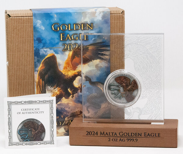 Malta 10 Euro 2024 - Golden Eagle - 2 oz Silber - Special Edition