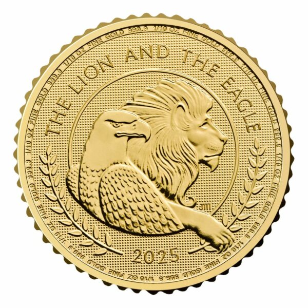 Großbritannien 10 Pfund 2025 - The Lion and The Eagle 1/10 oz. Gold