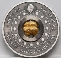 Tuvalu 1 Dollar 2025 - Jahr der Schlange - Antique finish mit rotating Charm