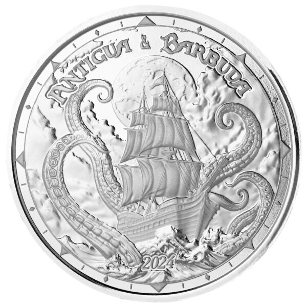Antigua & Barbuda EC8 - Rum Runner & Kraken - 2 Dollar 2024 - 1 oz.