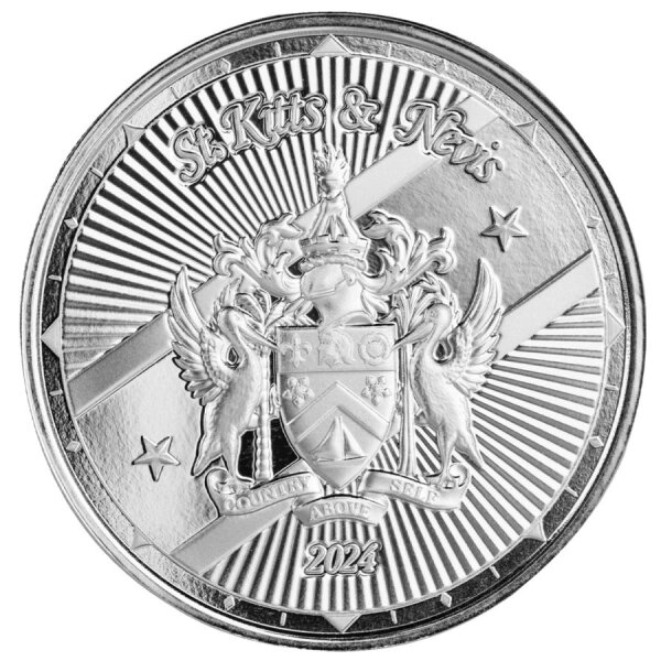 St.Kitts & Nevis EC8 - Coat of Arms - 2 Dollar 2024 - 1 oz.