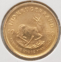 Südafrika Krügerrand 1980- 1/10 Unze Gold