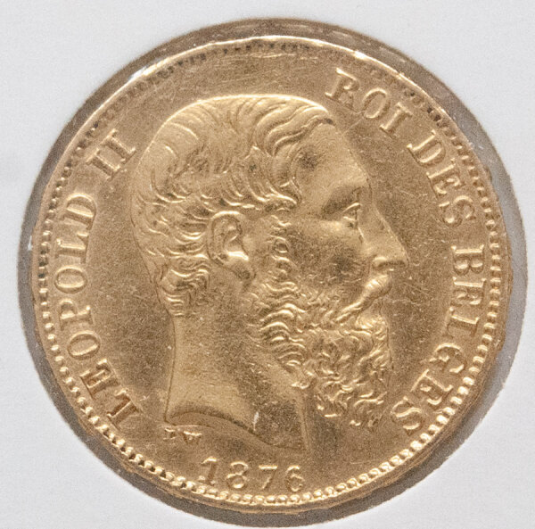 Belgien 20 Francs 1876 - Leopold II.