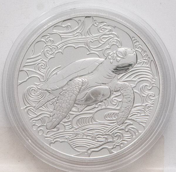 Pitcairn Islands 2025 - Ocean Wonders - Turtle - 1 Unze Silber
