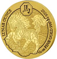 Ruanda 2026 100 RW Francs - Jahr des Pferdes - Gold 1/12...