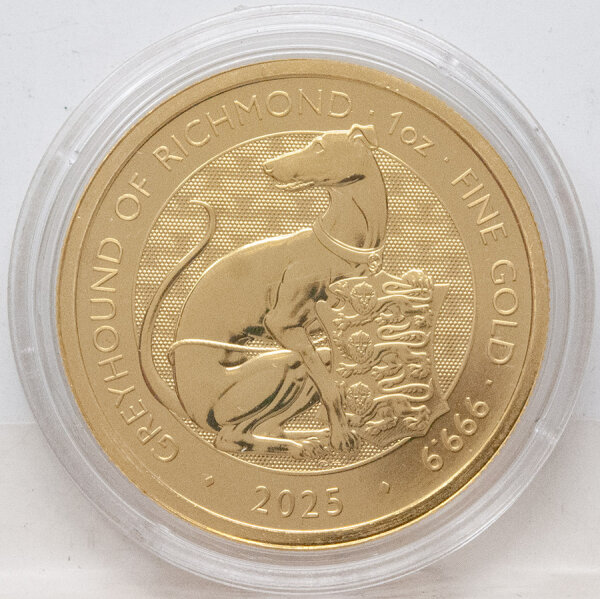 Großbritannien 100 Pfund 2025 - Tudor Beasts - Greyhound of Richmond 1 oz. Gold