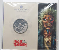Münze mit dem Bild der Band Iron Maiden zum 50....