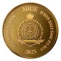 Niue 25 Dollar 2025 Lady Justice  - 1/10 oz. Gold