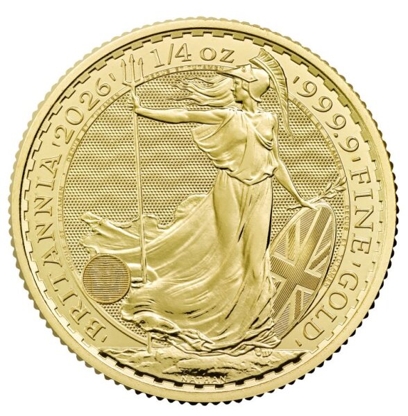 Goldmünze mit dem Bildnis der Britannia