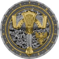 Germania 10 Mark 2025 - Artefacts #2 - Mjölnir - 2 oz. Silber Ultra High Relief