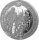 Silbermünze Rwanda Sporting Ounce® 2025, 1/12 oz (2,6 g) BU, zeigt Radrennfahrer-Motiv zur Straßenrad-WM 2025 in Kigali, Vorderseite mit Staatswappen Ruandas.