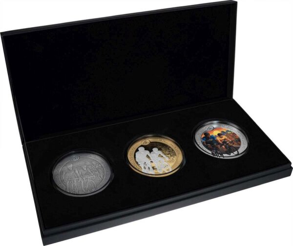 Rwanda Sporting Ounce® 2025, 1 oz Silber, 80 mm Durchmesser, Reverse Proof Varianten, zeigt Radrennfahrer-Motiv zur Straßenrad-WM Kigali 2025.