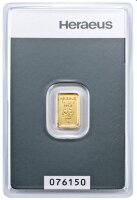 Goldbarren Heraeus / Argor-Heraeus 1 g im Blister /...