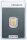 Goldbarren Heraeus / Argor-Heraeus 1 g im Blister / Safepack mit Aufdruck „Au 999,9“, Maße 31,5 × 18,5 × 1,0 mm