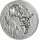 Silbermünze Ruanda 2026 African Ounce – Motiv: Tüpfelhyäne in dynamischer Pose, mit Umriss Afrikas und Savannenelementen, BU Qualität.