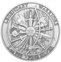 Rückseite der Medaille mit Serienaufschrift und Prägedetail