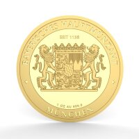 Rückseite der Münze mit bayerischem Wappen,...