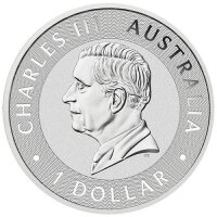 Australian Kangaroo 2026 – Porträt König Charles III, Umschrift AUSTRALIA • 1 DOLLAR, feine Rändelung