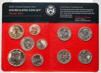 USA 2025 Kursmünzensatz Uncirculated D –  10 Münzen der Prägestätte Denver