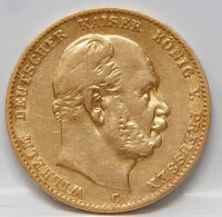 10 Mark Preußen 1873 C Gold, Wilhelm I Porträt...